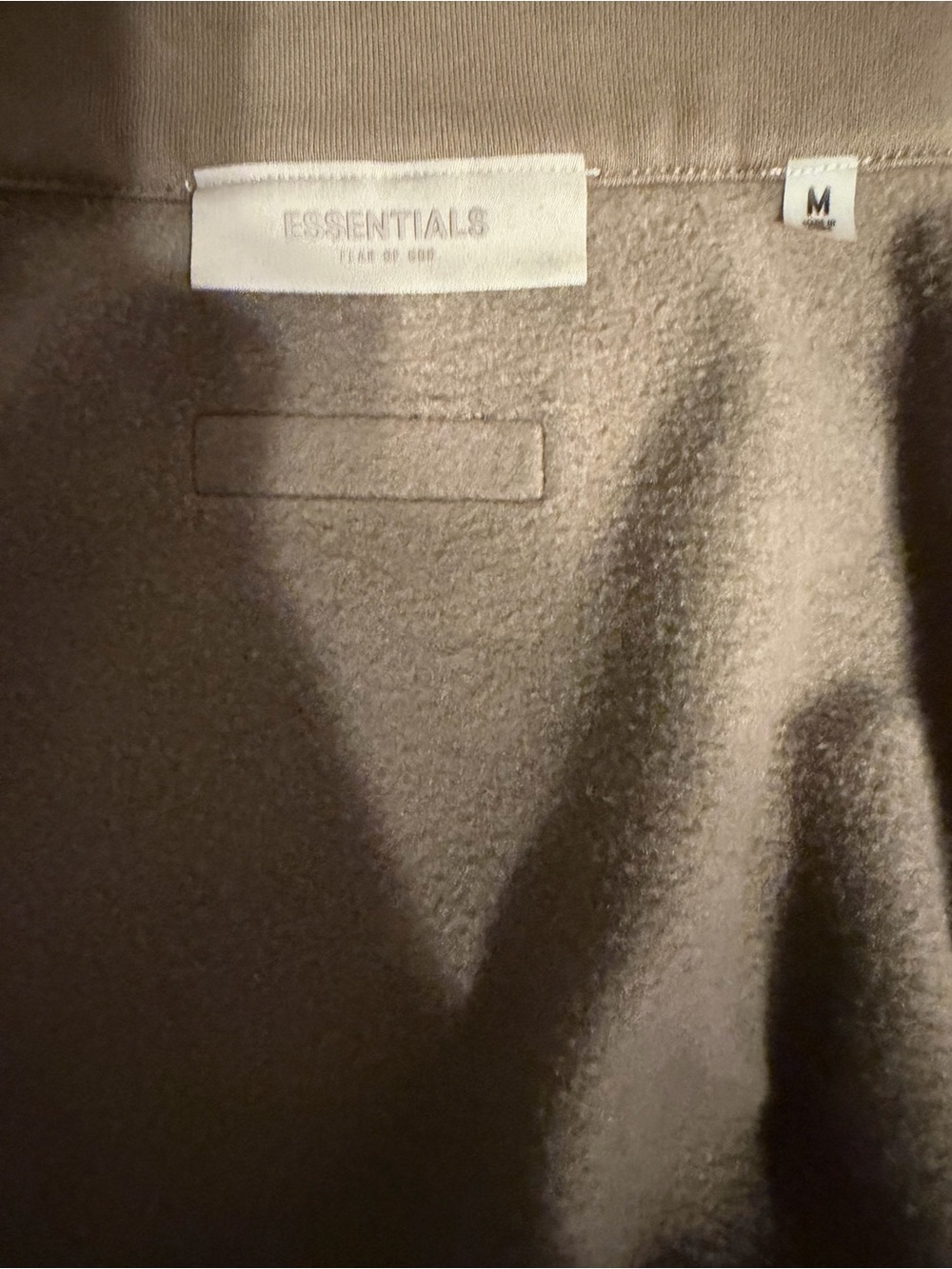 ESSENTIALS Taupe Cropped Quarter-Zip Bomber Jacket - Picture 3 of 4